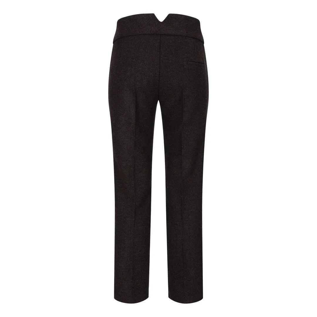 Wsn04 - Women's Brown Tweed Blazer Waistcoat & Trouser Classic Suit