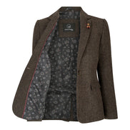 Wsn04 - Women's Brown Tweed Blazer Waistcoat & Trouser Classic Suit
