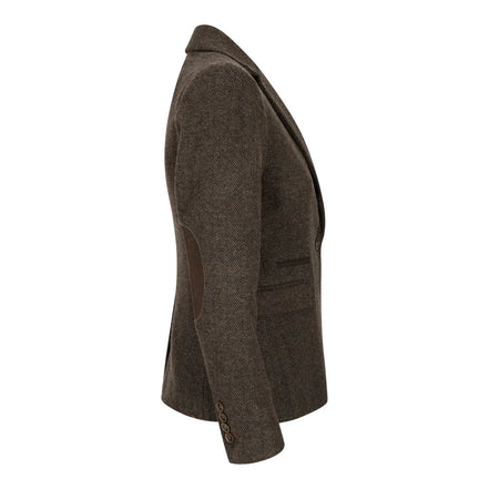 Wsn04 - Women's Brown Tweed Blazer Waistcoat & Trouser Classic Suit