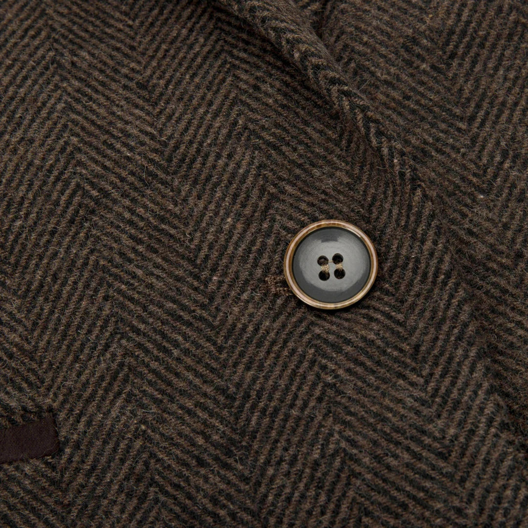 Wsn04 - Women's Brown Tweed Blazer Waistcoat & Trouser Classic Suit
