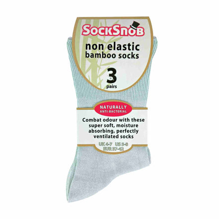 3 Pack Ladies Anti Odour Loose Wide Bamboo Socks with Non Elastic Top