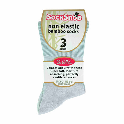 3 Pack Ladies Anti Odour Loose Wide Bamboo Socks with Non Elastic Top