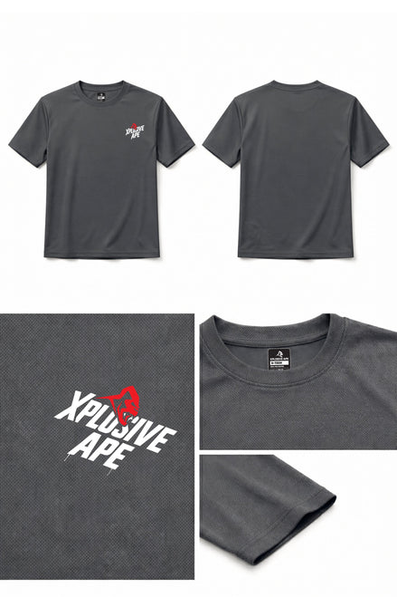 XAPE Classic Stencil Logo X Tech Tee - Charcoal