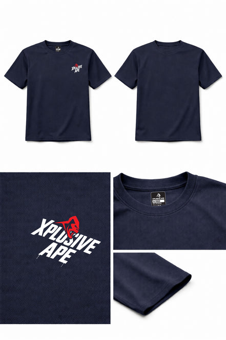 XAPE Classic Stencil Logo X Tech Tee - Navy