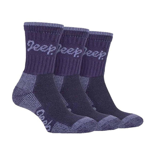 3 Pack Ladies Cotton Cushioned Hiking Socks