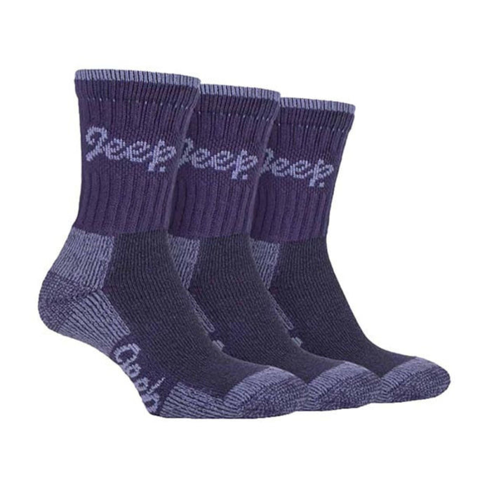 3 Pack Ladies Cotton Cushioned Hiking Socks