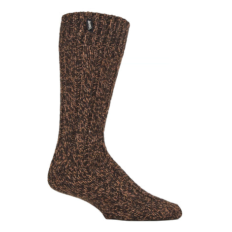 1 Pack Men's Ribbed Wool Hiking Socks | Knit Design Padded Boot Socks