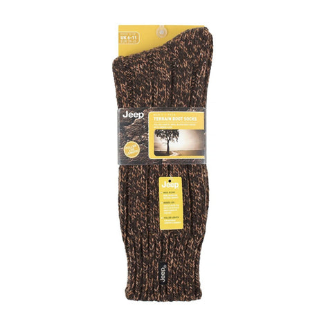 1 Pack Men's Ribbed Wool Hiking Socks | Knit Design Padded Boot Socks