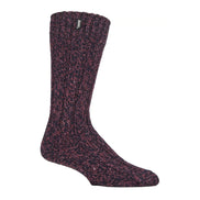 1 Pack Men's Ribbed Wool Hiking Socks | Knit Design Padded Boot Socks