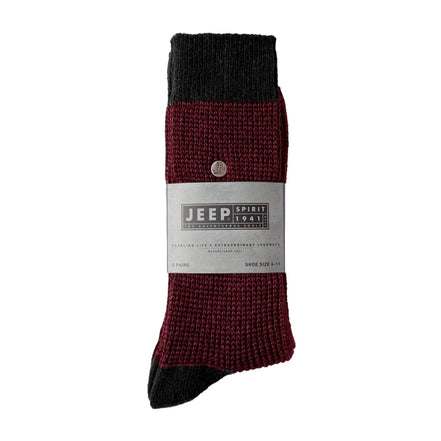 2 Pack Men's Casual Ribbed Cotton Dress Socks | Midweight Square Knit Socks