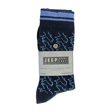 2 Pack Men's Casual Ribbed Cotton Dress Socks | Midweight Square Knit Socks