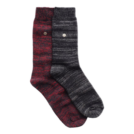 2 Pack Men's Casual Ribbed Cotton Dress Socks | Midweight Square Knit Socks