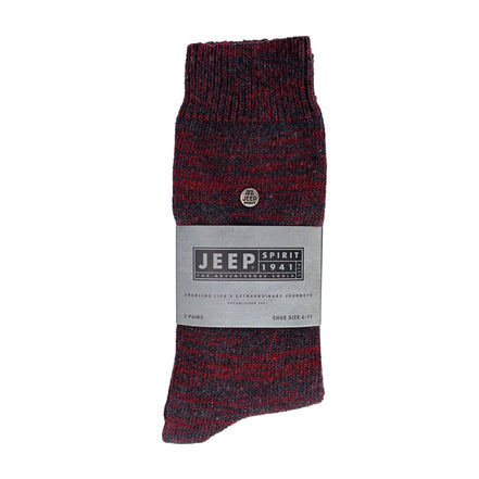 2 Pack Men's Casual Ribbed Cotton Dress Socks | Midweight Square Knit Socks