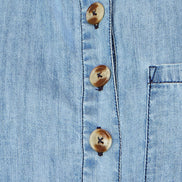 Yumi Blue Chambray Light Denim Button Jumpsuit