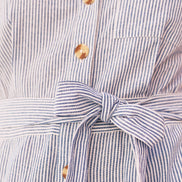 Yumi Blue Pinstripe Cotton Jumpsuit