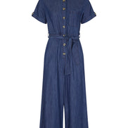 Yumi Blue Button Denim Jumpsuit