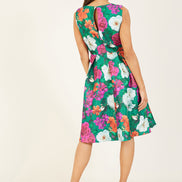 Yumi Green Floral Jacquard Skater Dress