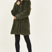 Yumi Green Faux Fur Coat