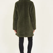 Yumi Green Faux Fur Coat