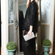 Yumi Black Sequin Blazer with Pockets