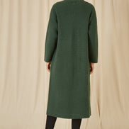 Yumi Green Knitted Maxi Cardigan with Pockets