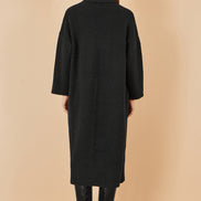 Yumi Black Knitted Maxi Cardigan with Pockets