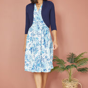Yumi Navy Knitted Curve Bolero