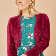 Yumi Burgundy Eyelash Knit Bolero
