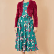 Yumi Burgundy Eyelash Knit Bolero