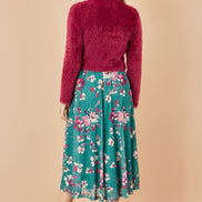 Yumi Burgundy Eyelash Knit Bolero