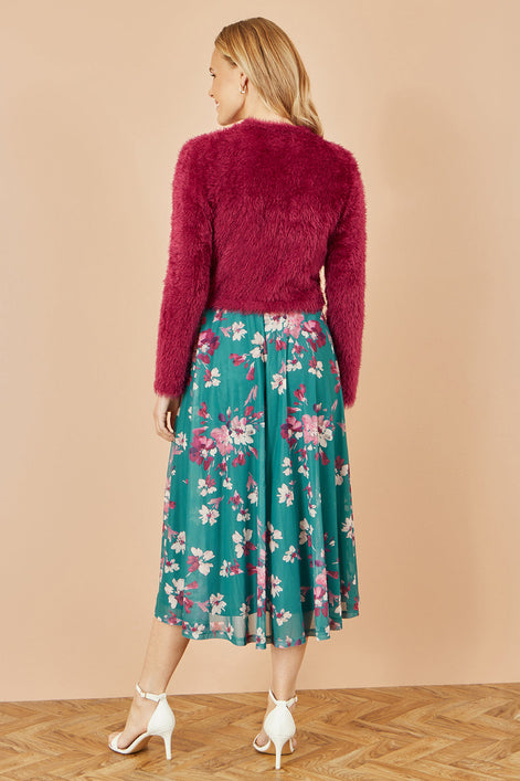 Yumi Burgundy Eyelash Knit Bolero