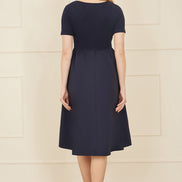 Yumi Navy Jersey Top and Cotton Midi Dress