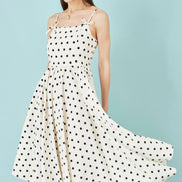 Yumi Polka Dot Hankerchief Hem Dress