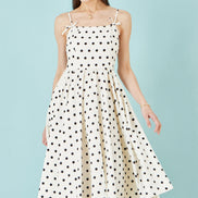 Yumi Polka Dot Hankerchief Hem Dress