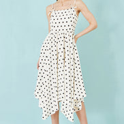 Yumi Polka Dot Hankerchief Hem Dress