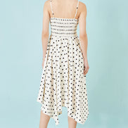 Yumi Polka Dot Hankerchief Hem Dress