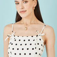 Yumi Polka Dot Hankerchief Hem Dress
