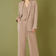 Yumi Brown Pinstripe Waist Coat Vest