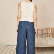 Yumi Blue Chambray Denim Culottes