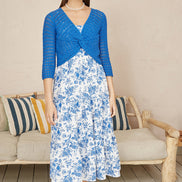 Yumi Blue Cotton Crochet Knitted Top
