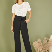 Yumi Ivory Cotton Crochet Knitted Top