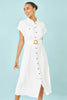 Effortless Linen-Look Midi Dress — White for women, styled for everyday