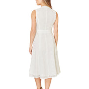 Yumi White Flower Broderie Anglaise Cotton Shirt Dress