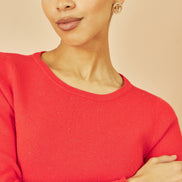 Yumi Red Sparkle Knit Jumper