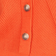 Yumi Orange Relaxed Fit Cardigan with Stitch Detail