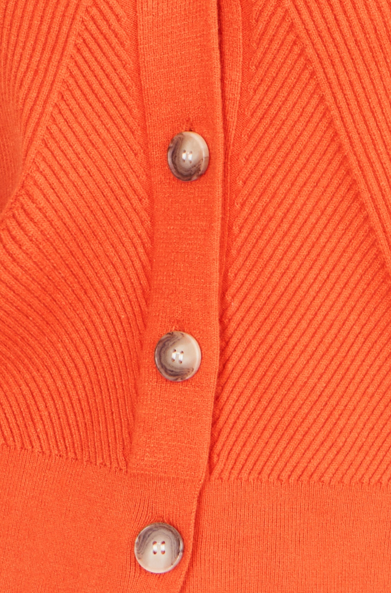 Yumi Orange Relaxed Fit Cardigan with Stitch Detail