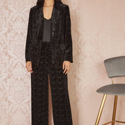 Yumi Black Velvet Sparkle Oversize Blazer