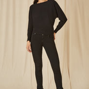 Yumi Black Knitted Batwing Jumper