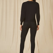 Yumi Black Knitted Batwing Jumper