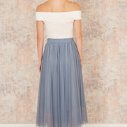 Yumi Blue Mesh Tulle Skirt